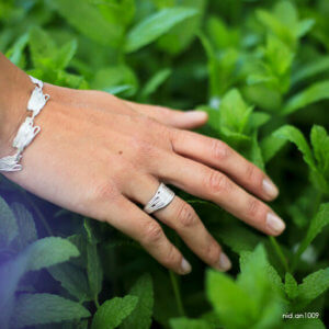 bague et bracelet en argent massif 925 recyclé, bijoux maa, bijoux d'artisan