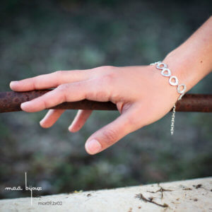 Bracelet en argent massif maillons petits cercles