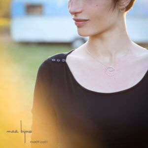 Collier double cercles en or jaune massif