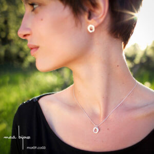Collier petit cercle irrégulier en argent massif