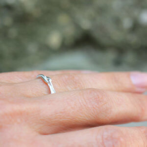 Alliance maä en argent massif 925, modèle Nid, inspiration de la nature