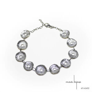 Bracelet motif rondin en argent massif