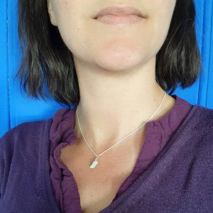 Collier en argent massif recyclé, Collier minimaliste, Bijou inspiré de la nature, des vagues et des strates minérales, Fait main en France