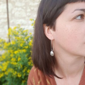 Maa bijoux, boucles pendantes en argent massif 925 recyclé inspiré par la nature