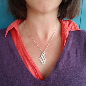 collier dentelle ajourée en argent massif 925 recyclé, maä bijoux dentelle