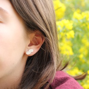 Puces zigzag de la collection Volute des bijoux Maä en argent massif recyclé 925