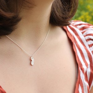 petit collier minimaliste en argent massif recyclé 925 fabriqué en France, Maä bijoux collection volute