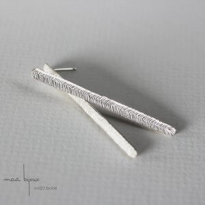 longues puces barres en argent massif recyclé fabriqué en France, maa bijoux