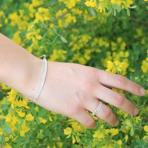 bracelet ouvert chevron en argent massif recyclé fabriqué en France, maa bijoux