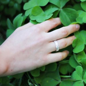 Alliance cellule en argent massif 925 recyclé, maä bijoux écologique, inspiré par l'infiniment petit