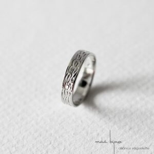 Alliance maä en Argent massif, modèle vaguelette, inspiration mer, bijoux écologique fait main en France, mariage éthique