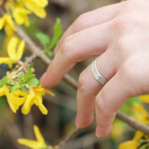 Alliance maä en Argent massif, modèle vaguelette, inspiration mer, bijoux écologique fait main en France, mariage éthique
