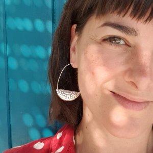 Boucles d'oreille en argent massif, texture graine